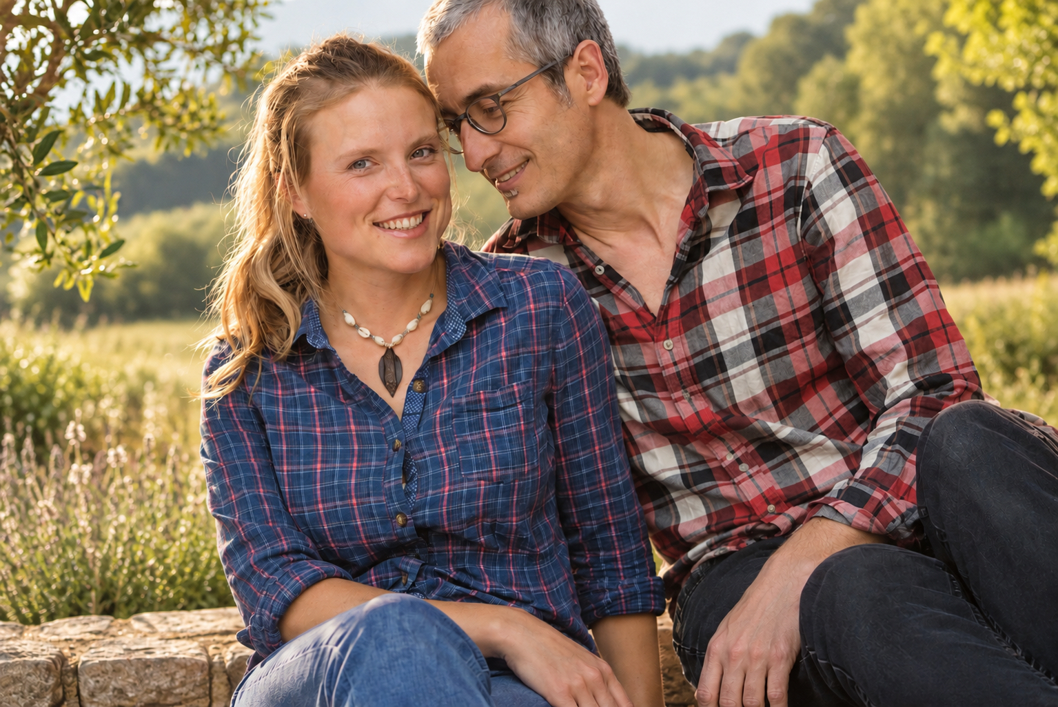 Noémie et Quentin dans leur environnement naturel